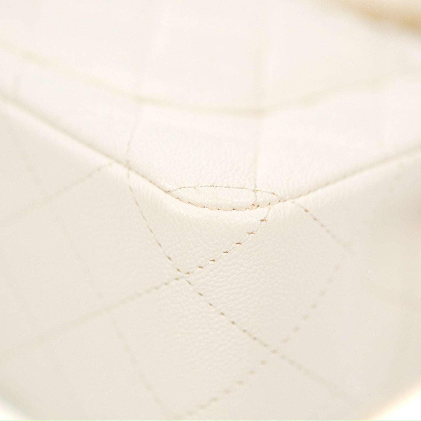 Chanel Top Handle Mini Rectangular Flap Bag White Caviar Gold Hardware