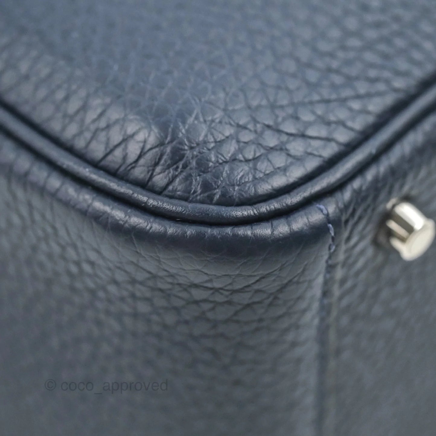 Hermès Mini Lindy 20 Bleu Nuit Clemence Palladium Hardware