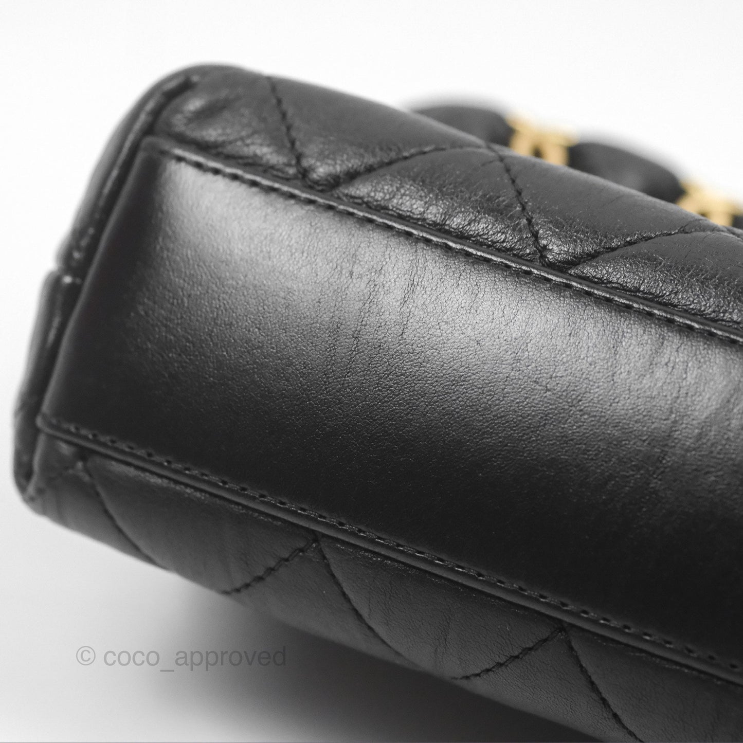 Chanel Small Hobo Bag Crumpled Black Lambskin Aged Gold Hardware 21S