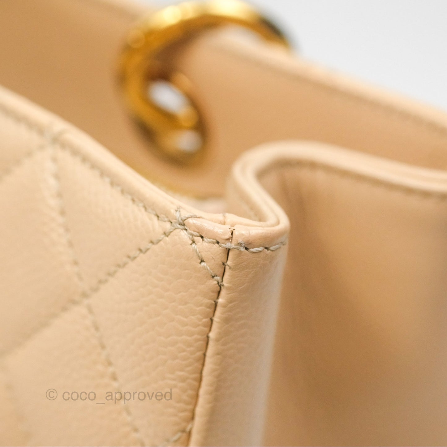 Chanel GST Beige Caviar Gold Hardware