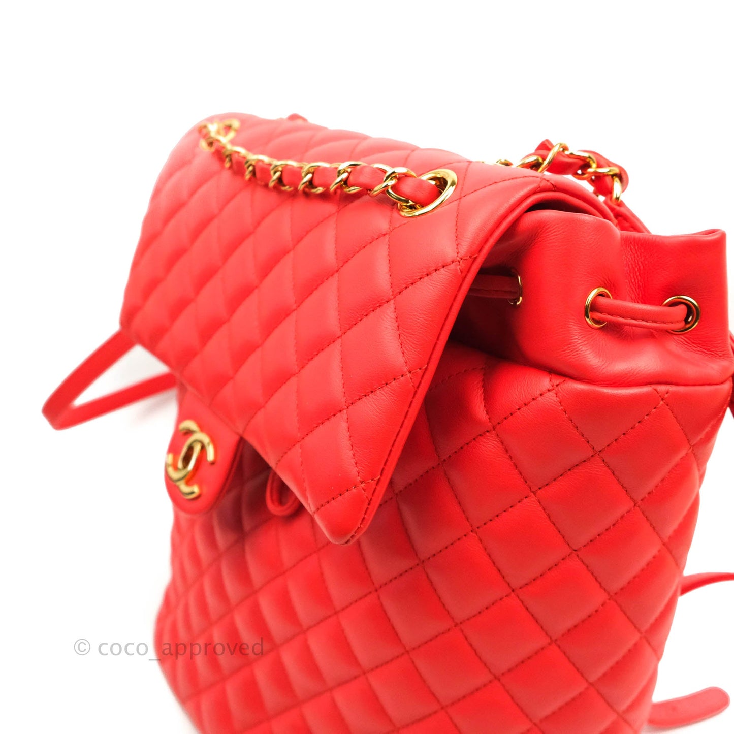 Chanel Quilted Urban Spirit Backpack Red Calfskin Gold Hardware