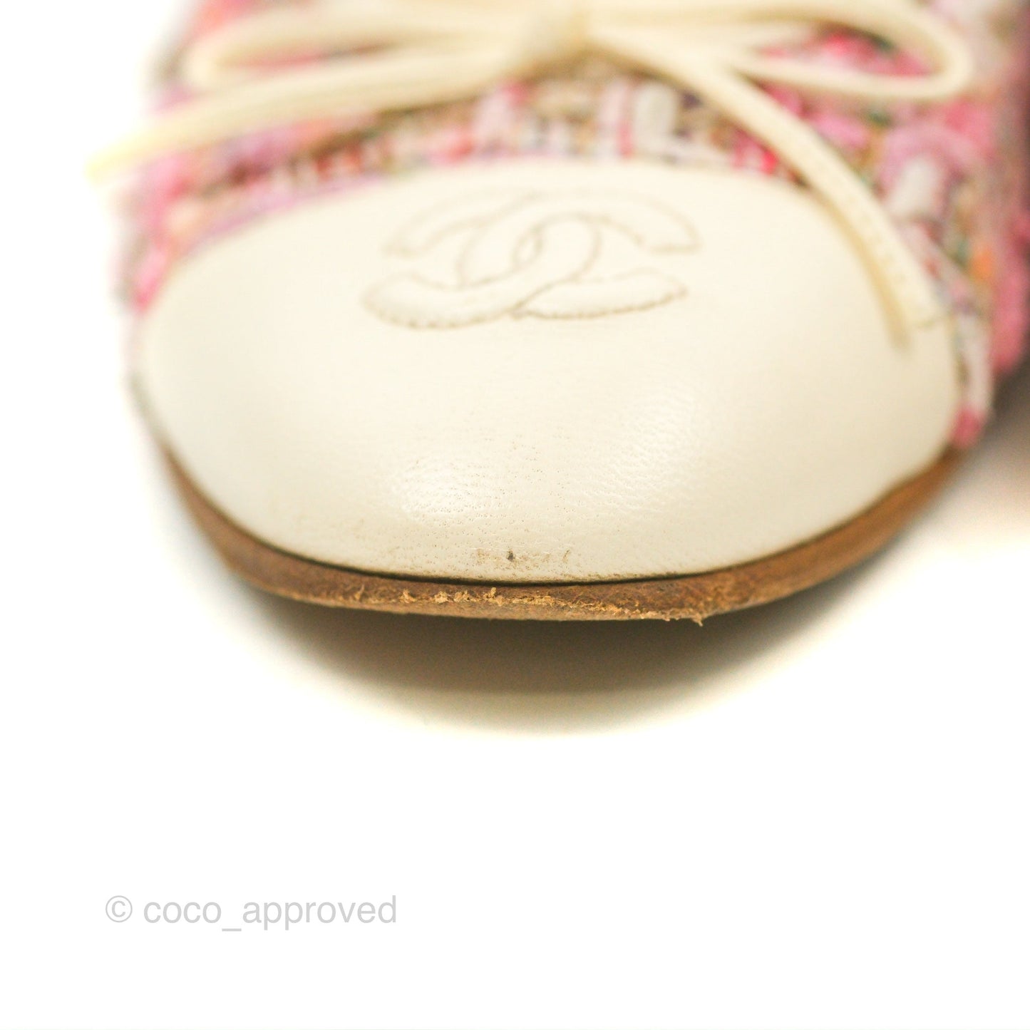 Chanel Ballerina Flats Pink/Ivory Tweed Size 38
