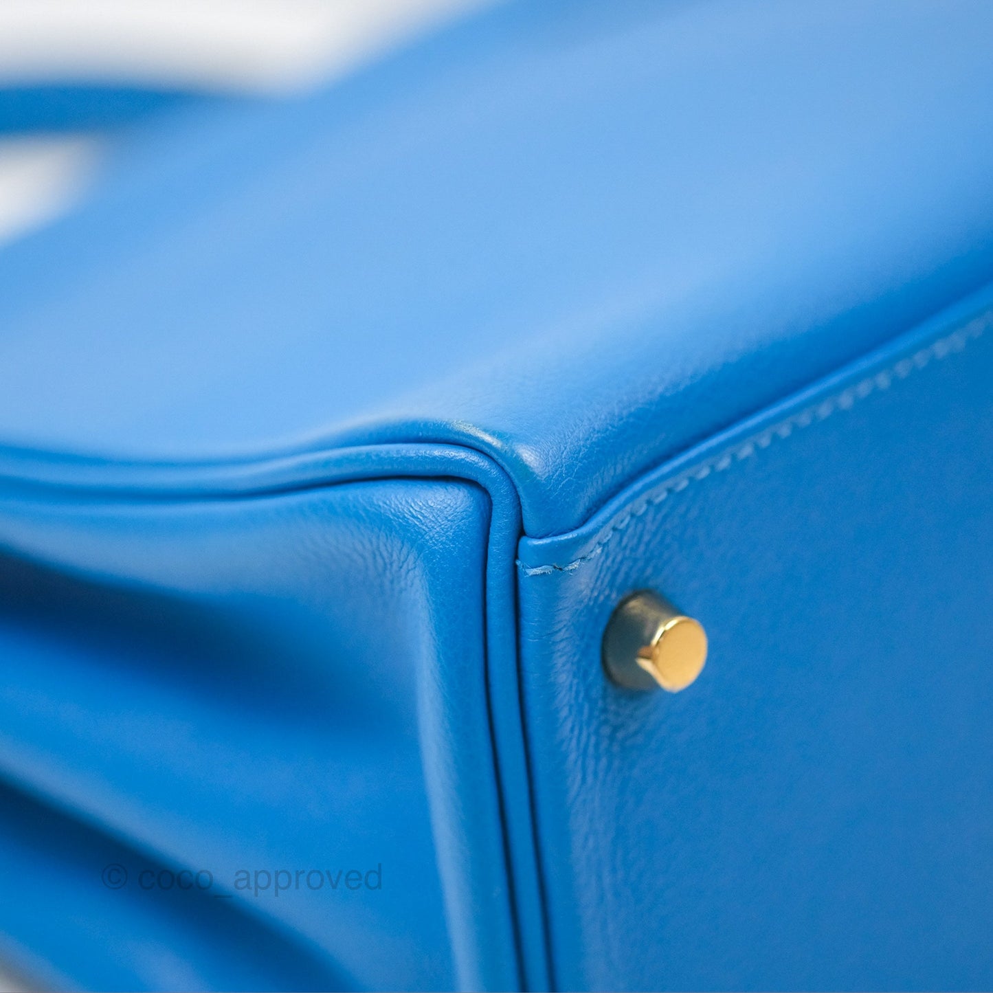 Hermès Retourne Kelly 28 Blue Evercolor Gold Hardware