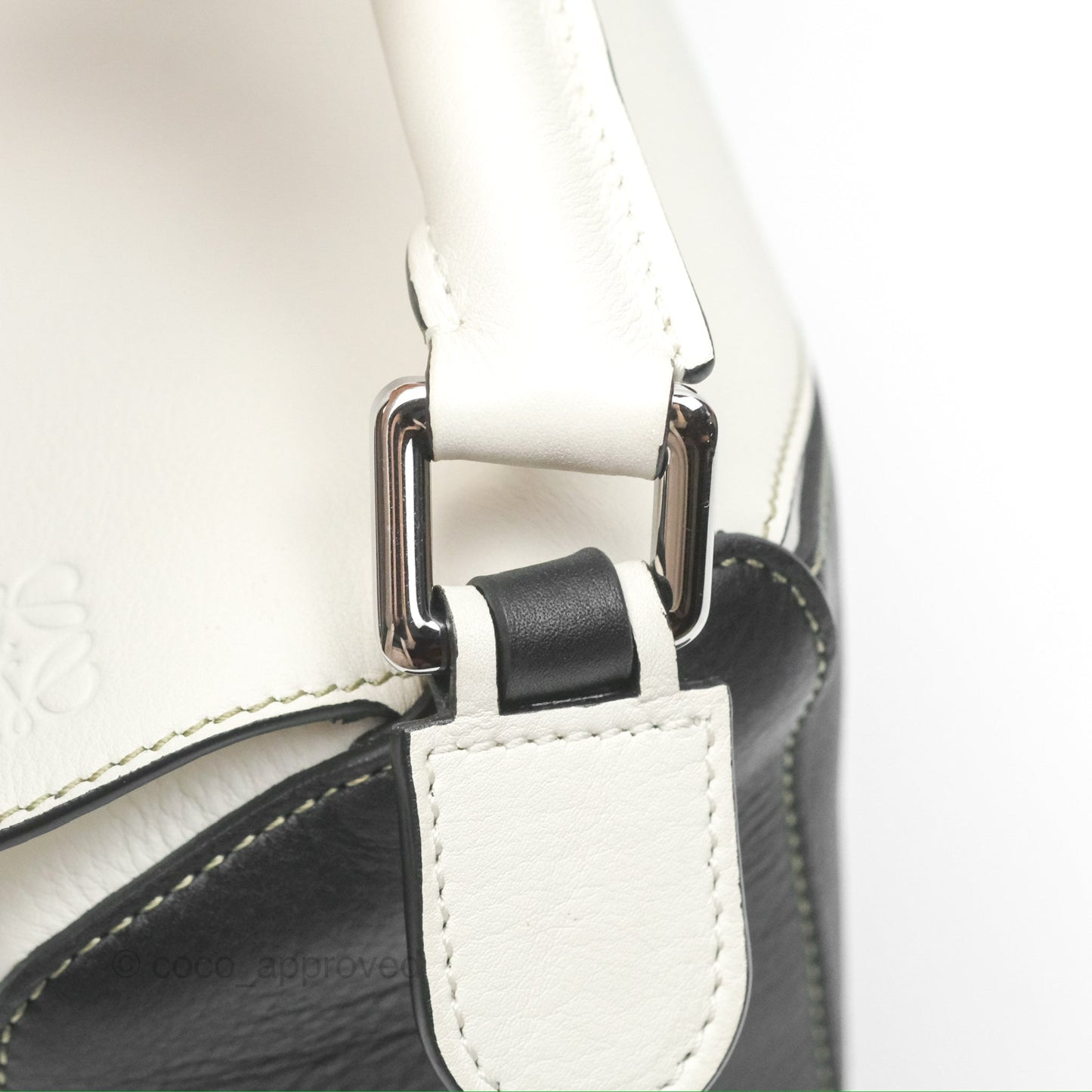 Loewe Small Puzzle Bag Soft White/ Rosemary Calfskin Silver Hardware