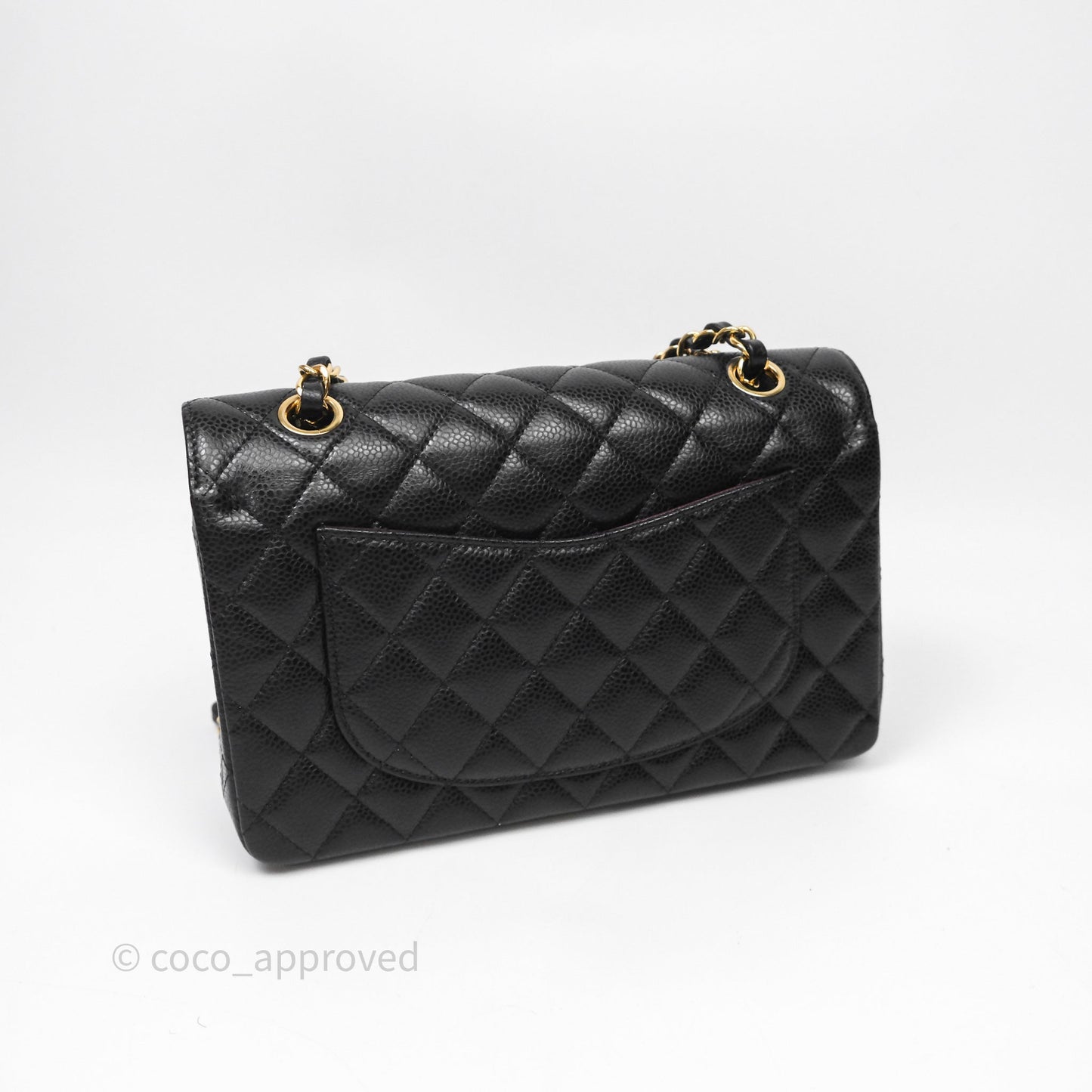 Chanel Small Classic Flap Quilted Black Caviar Gold Hardware