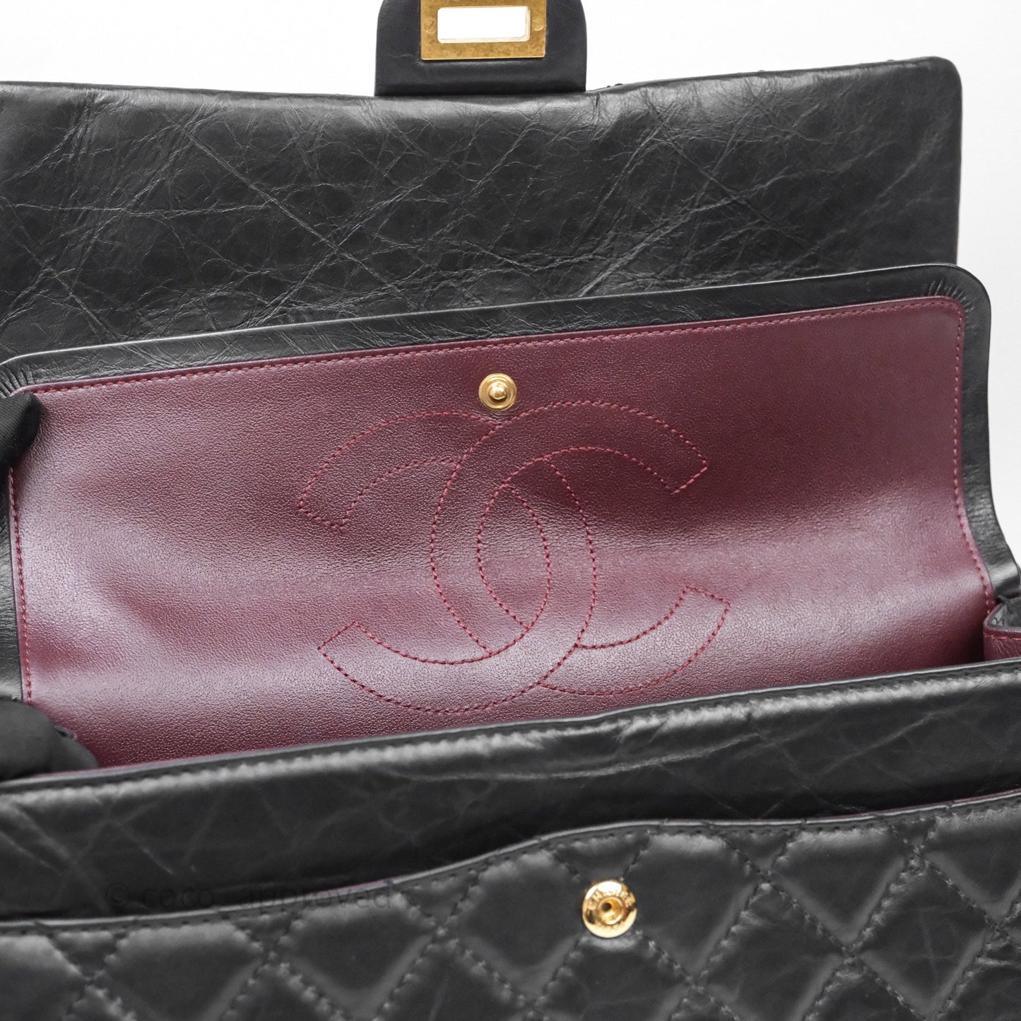 Chanel Reissue 226 Quilted Aged Calfskin Black Aged Gold Hardware