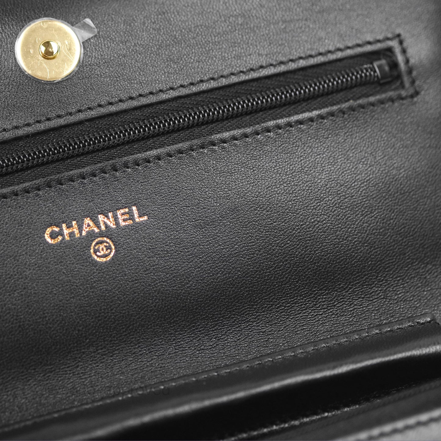 Chanel Quilted Classic Wallet on Chain WOC Black Lambskin Gold Hardware