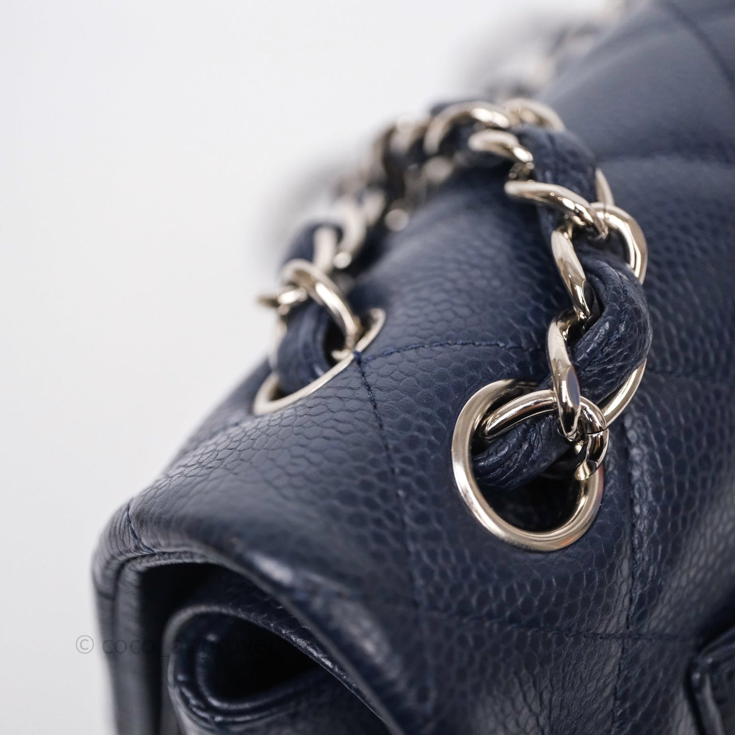 Chanel Jumbo Double Flap Navy Caviar Silver Hardware⁣⁣