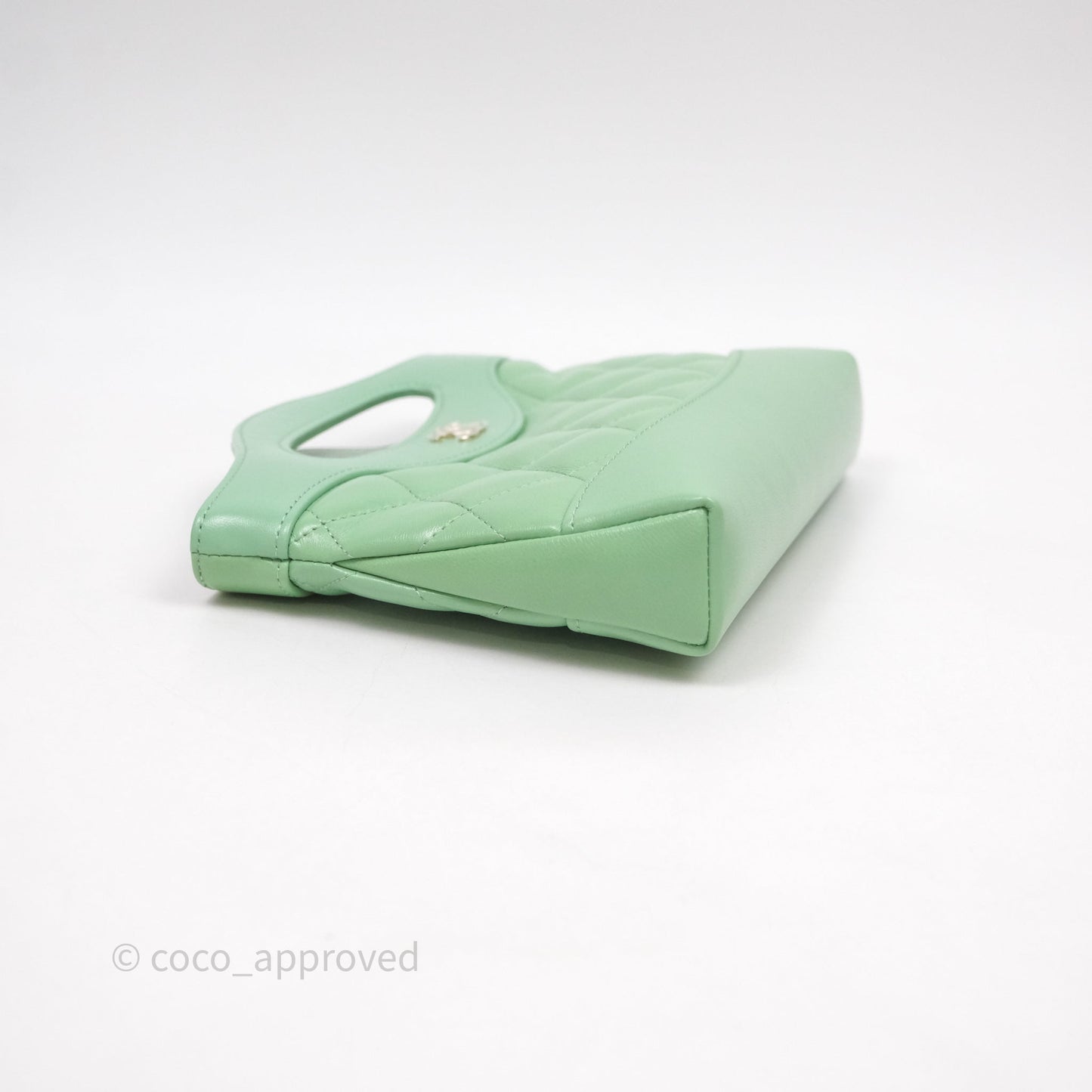 Chanel Nano 31 Green Shiny Lambskin Gold Hardware