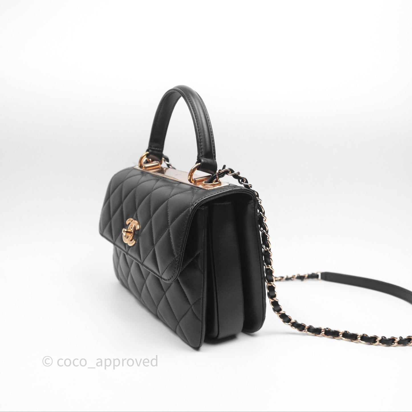 Chanel Trendy CC Small Black Lambskin Rose Gold Hardware