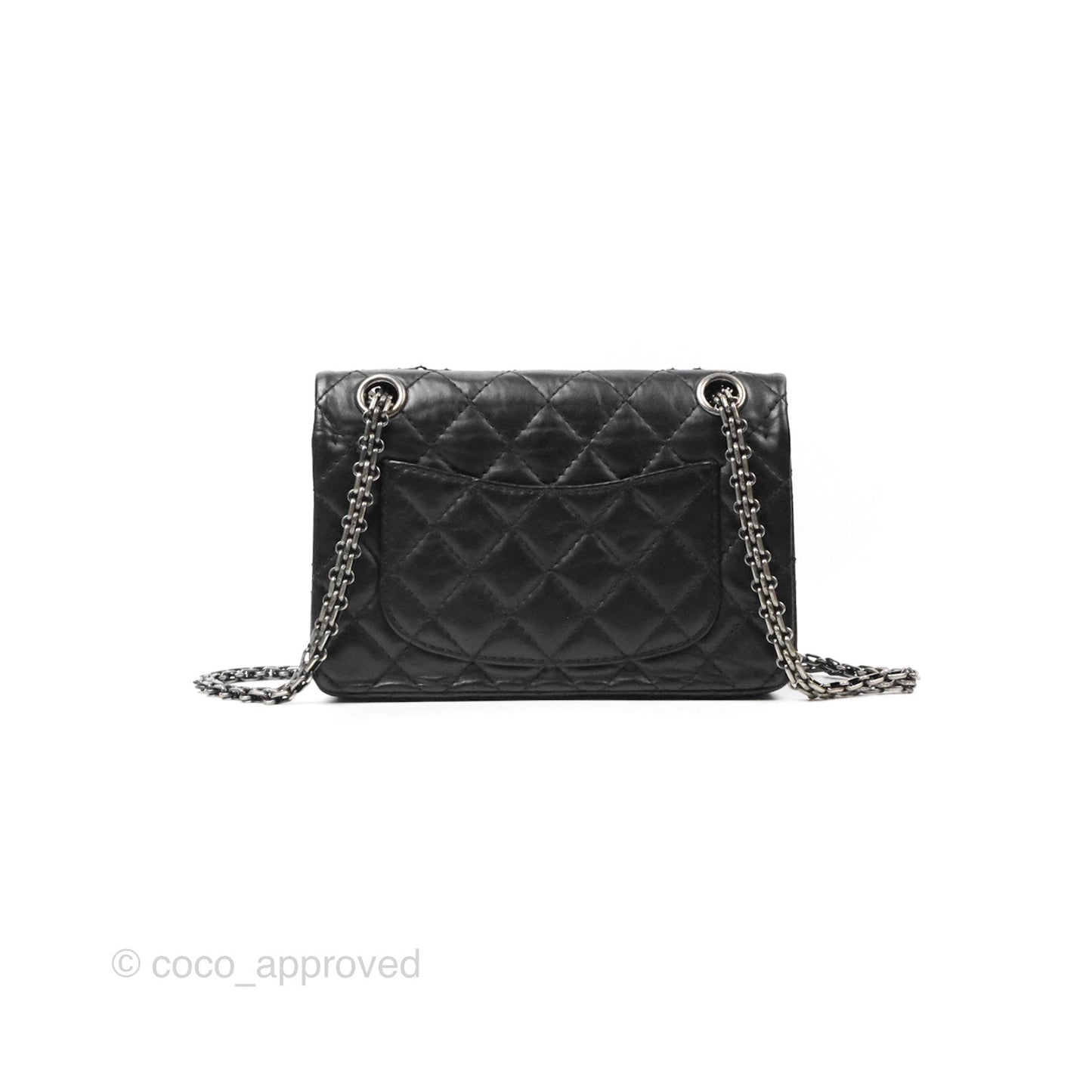 Chanel Mini Reissue 224 Black Aged Calfskin Ruthenium Hardware