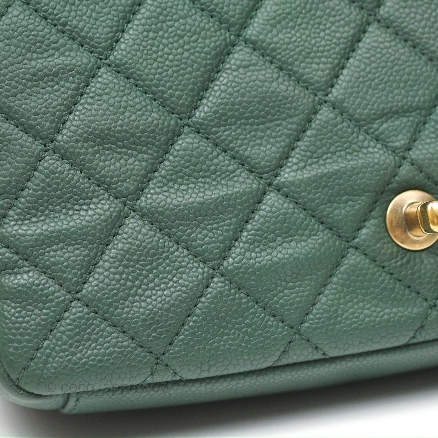 Chanel Globe Trotter Flap Bag Dark Green Caviar Aged Gold Hardware
