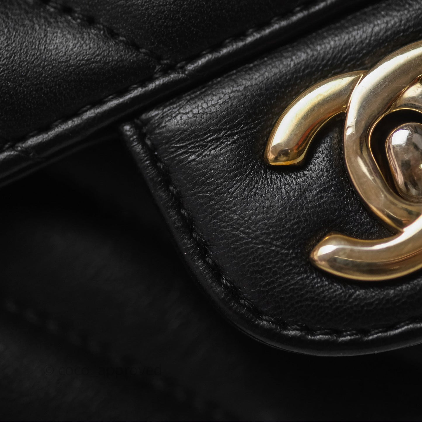 Chanel Mini Rectangular Chevron Black Lambskin Gold Hardware
