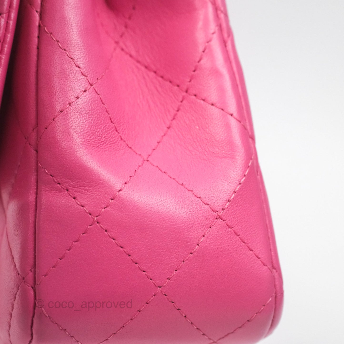 Chanel Quilted Mini Rectangular Flap Pink Lambskin Silver Hardware
