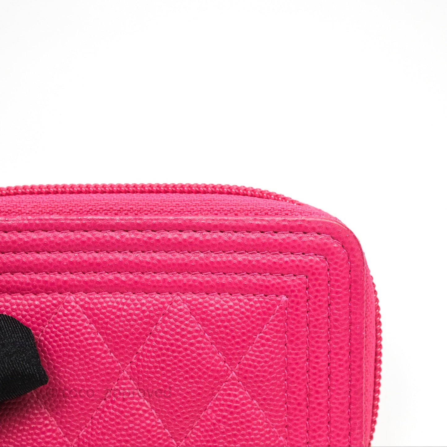 Chanel Boy Zipped Coin Purse Hot Pink Caviar Gold Hardware