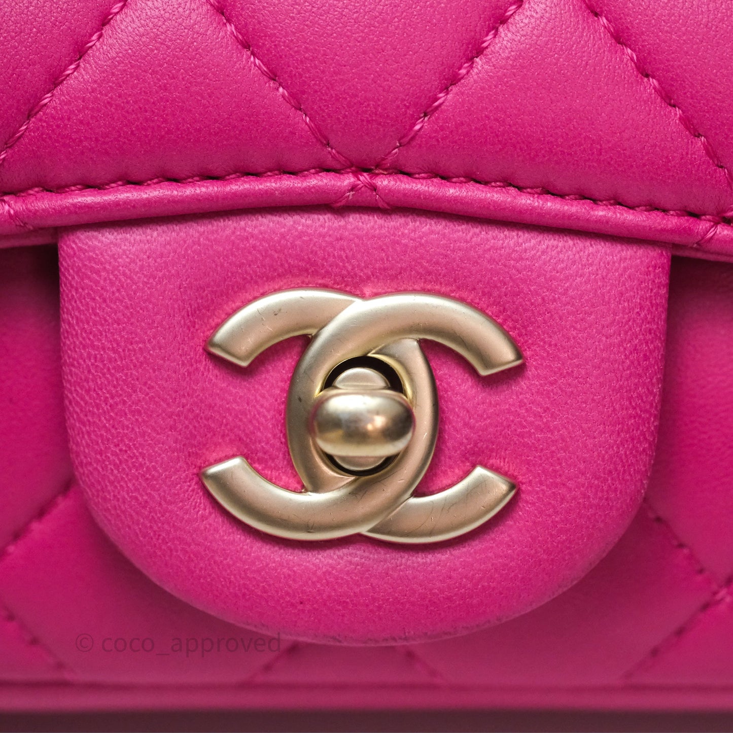 Chanel Quilted Mini Mademoiselle Chic Flap Dark Pink Lambskin Aged Gold Hardware
