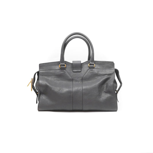 Saint Laurent Chyc Bag Dark Grey Calfskin Gold Hardware
