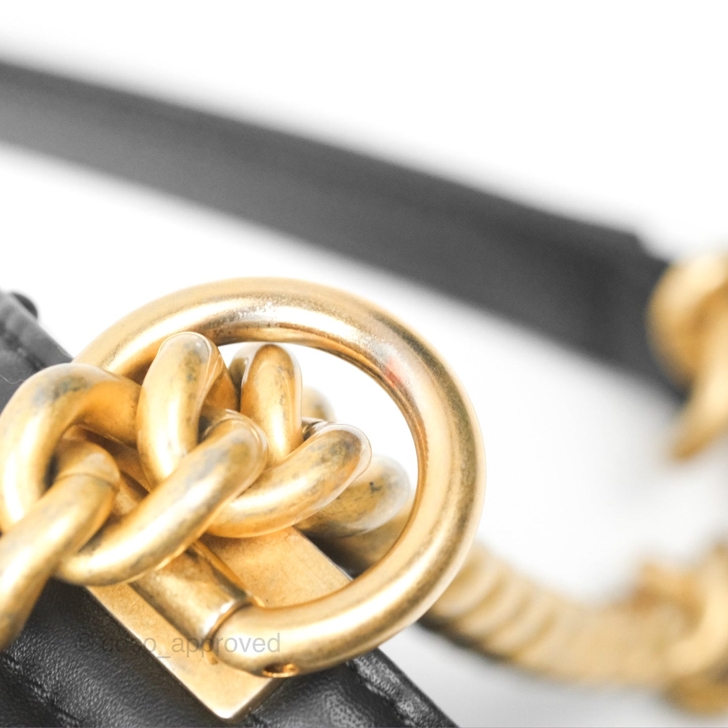 Chanel Quilted Medium Boy Black Calfskin Aged Gold Hardware