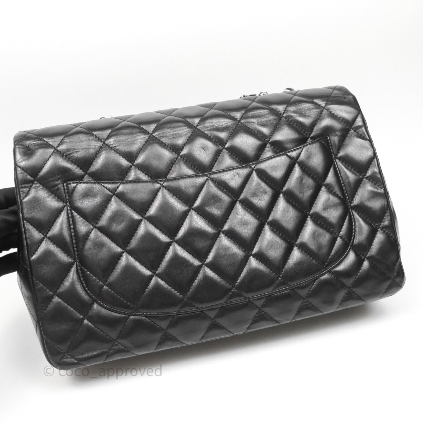 Chanel Jumbo Single Flap Black Lambskin Silver Hardware
