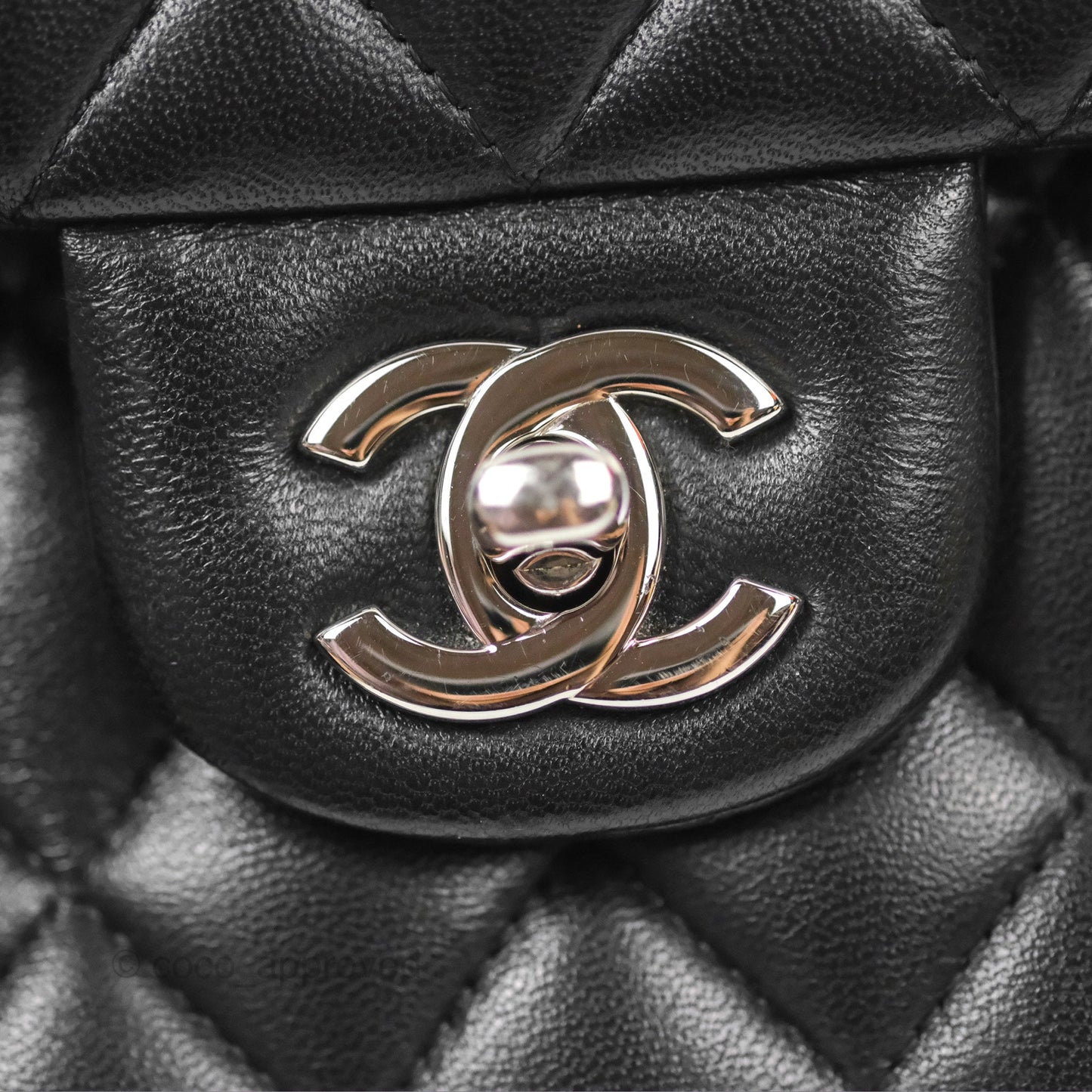 Chanel Small Classic Quilted Flap Black Lambskin Silver Hardware