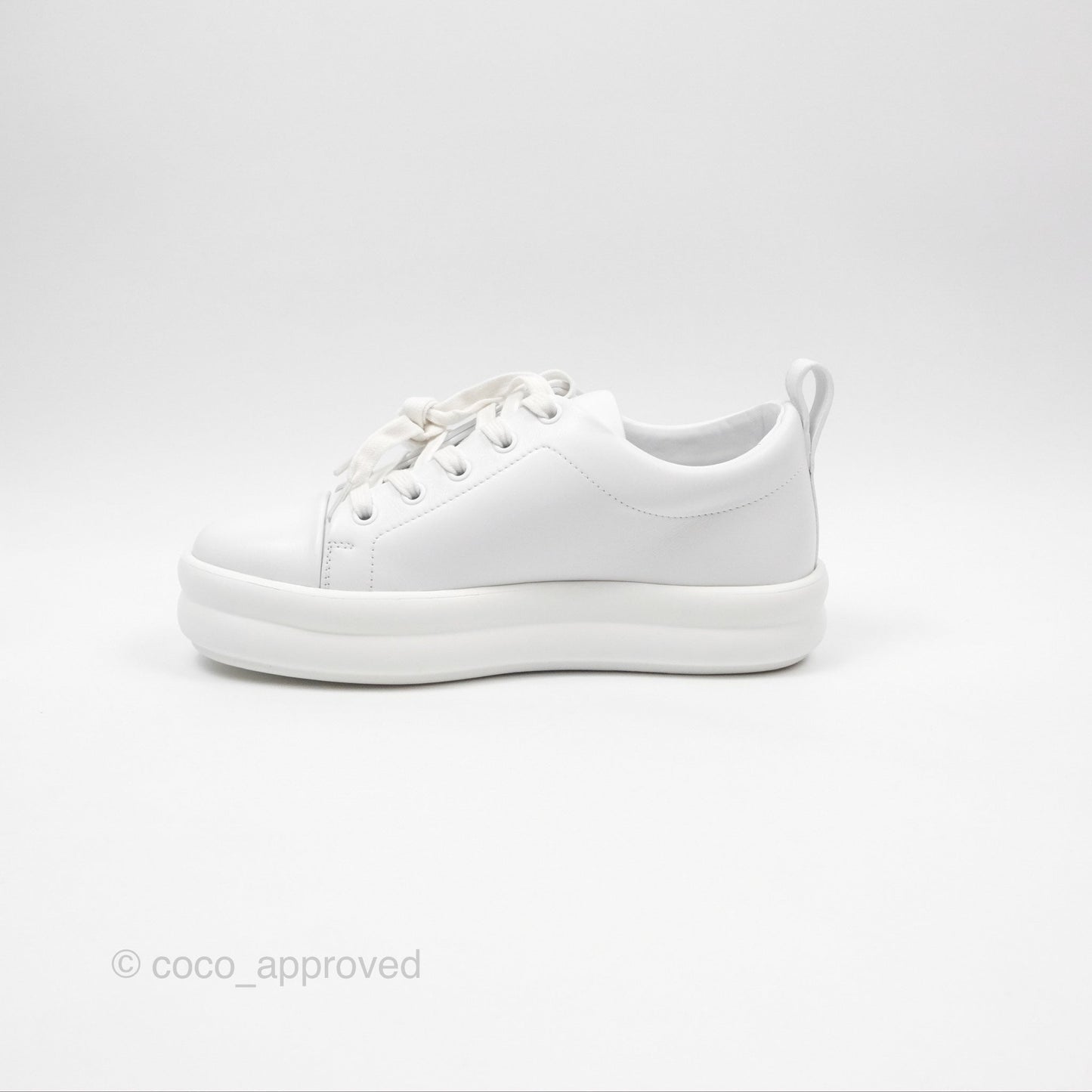 Hermès Happy Sneaker in White Calfskin Size 36.5