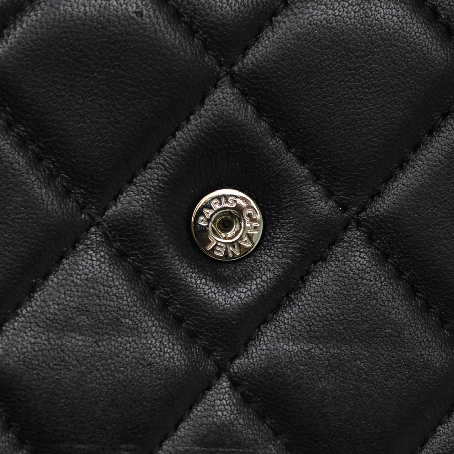 Chanel Classic Quilted Long Wallet Black Lambskin Silver Hardware
