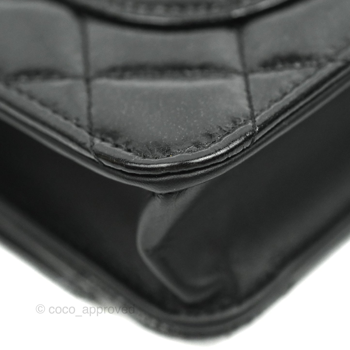 Chanel Quilted Reissue WOC Black Glazed Crumpled Calfskin Aged Gold Hardware