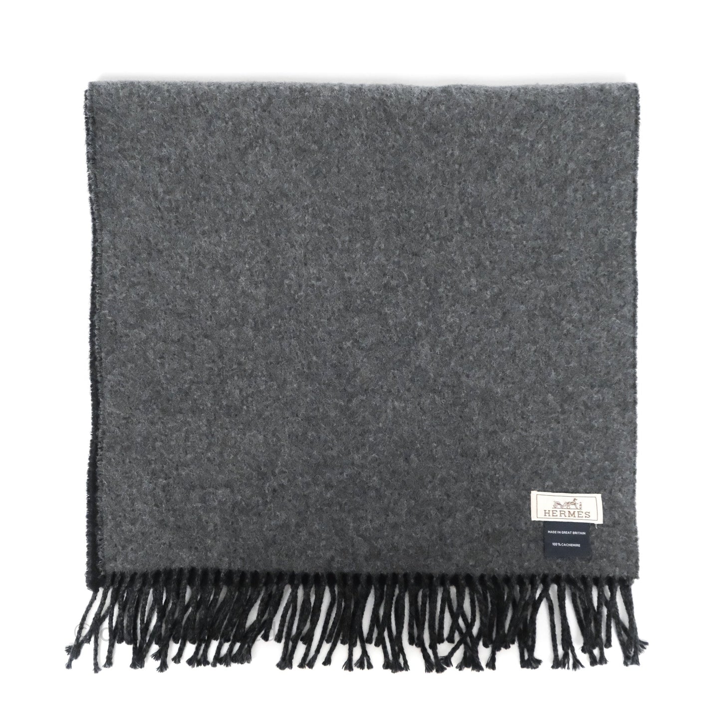 Hermès Recto-Verso Scarf Muffler Black Noir 89 / Flanelle