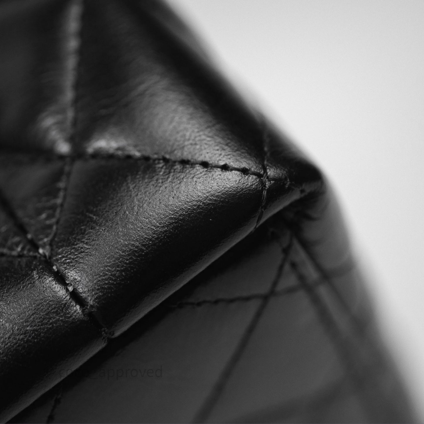 Chanel Kelly Bag Quilted Black Shiny Crumpled Calfskin Aged Gold Hardware