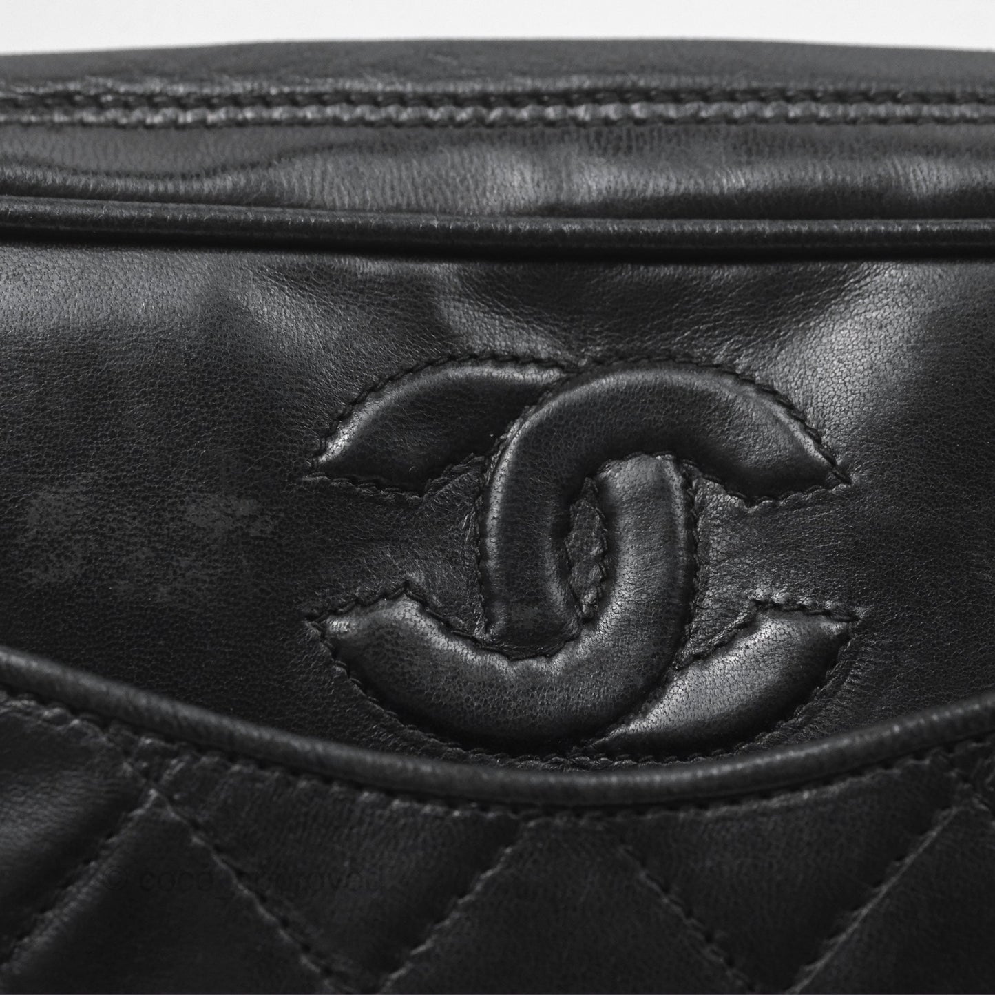 Chanel Vintage Camera Bag Black Lambskin Gold Hardware