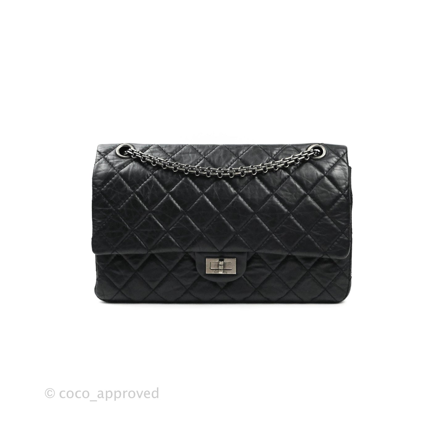 Chanel Reissue Quilted Aged Calfskin Black Ruthenium Hardware 226