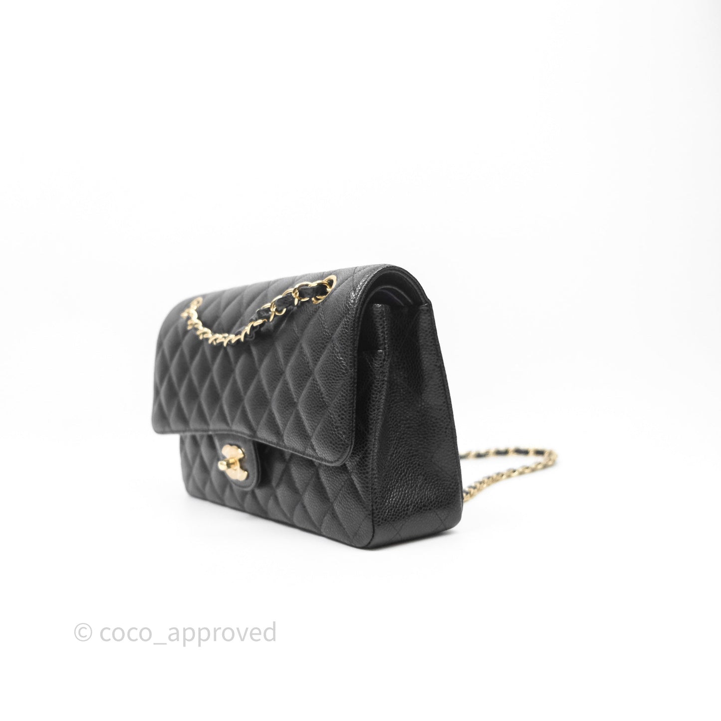 Chanel Classic Medium Flap Quilted Black Caviar Gold Hardware