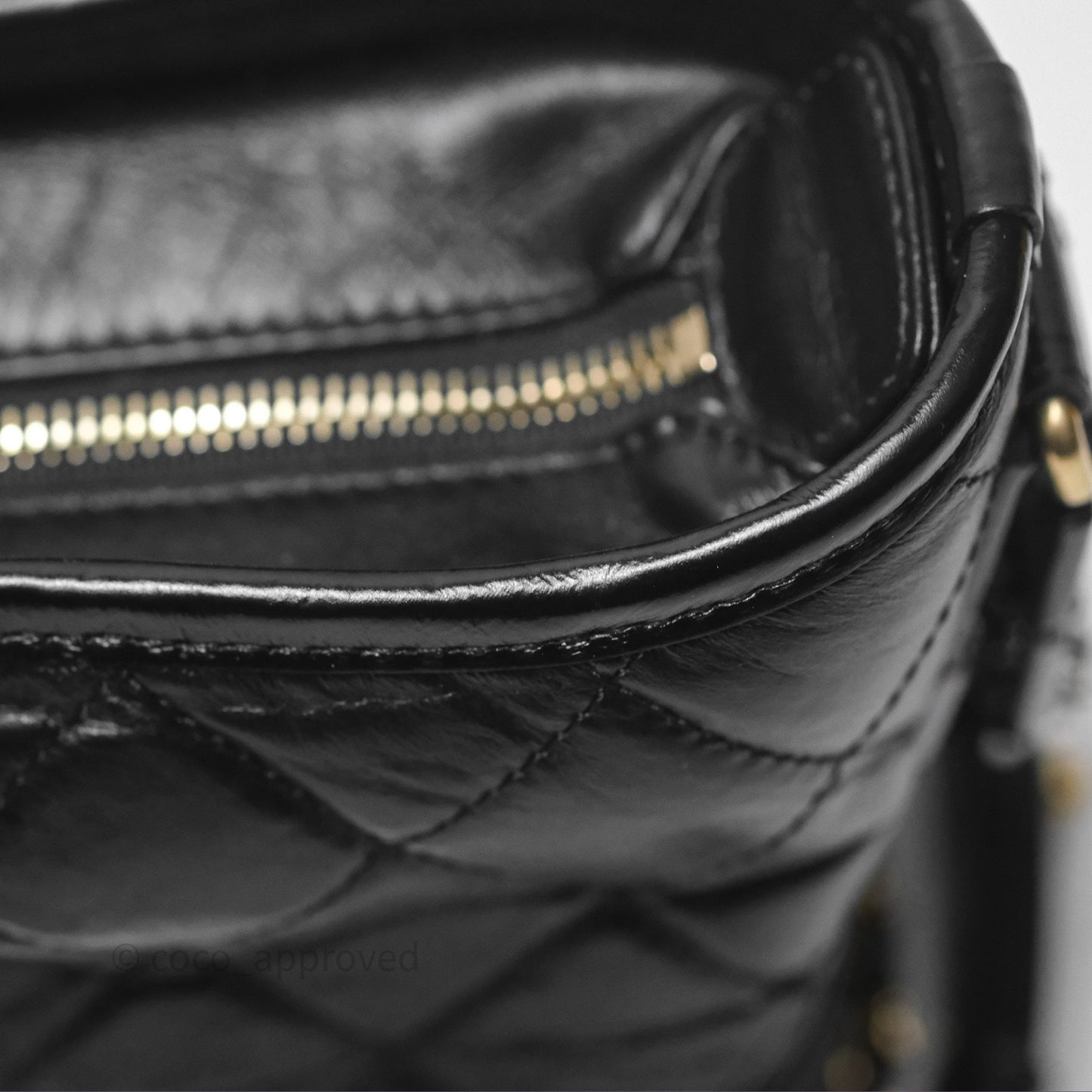 Chanel Small Gabrielle Hobo Quilted Black Aged Calfskin