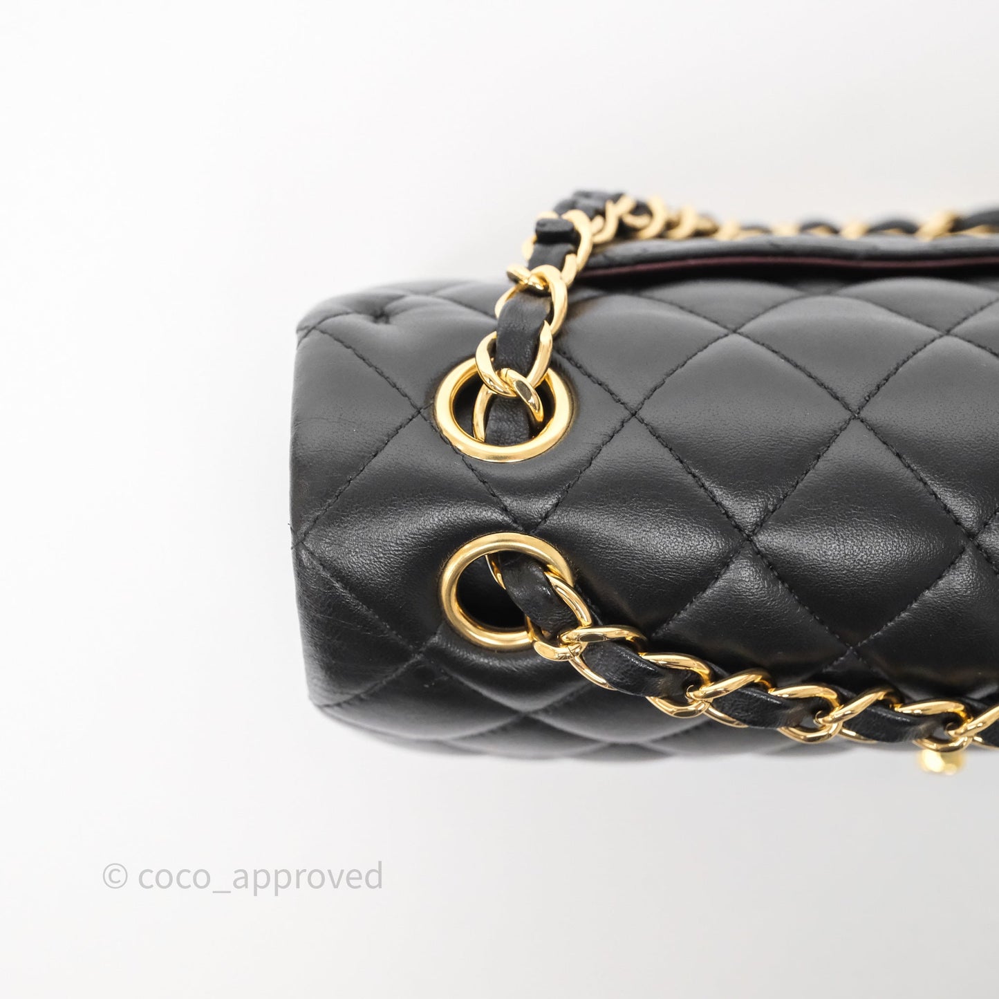 Chanel Small Classic Flap Quilted Black Lambskin Gold Hardware