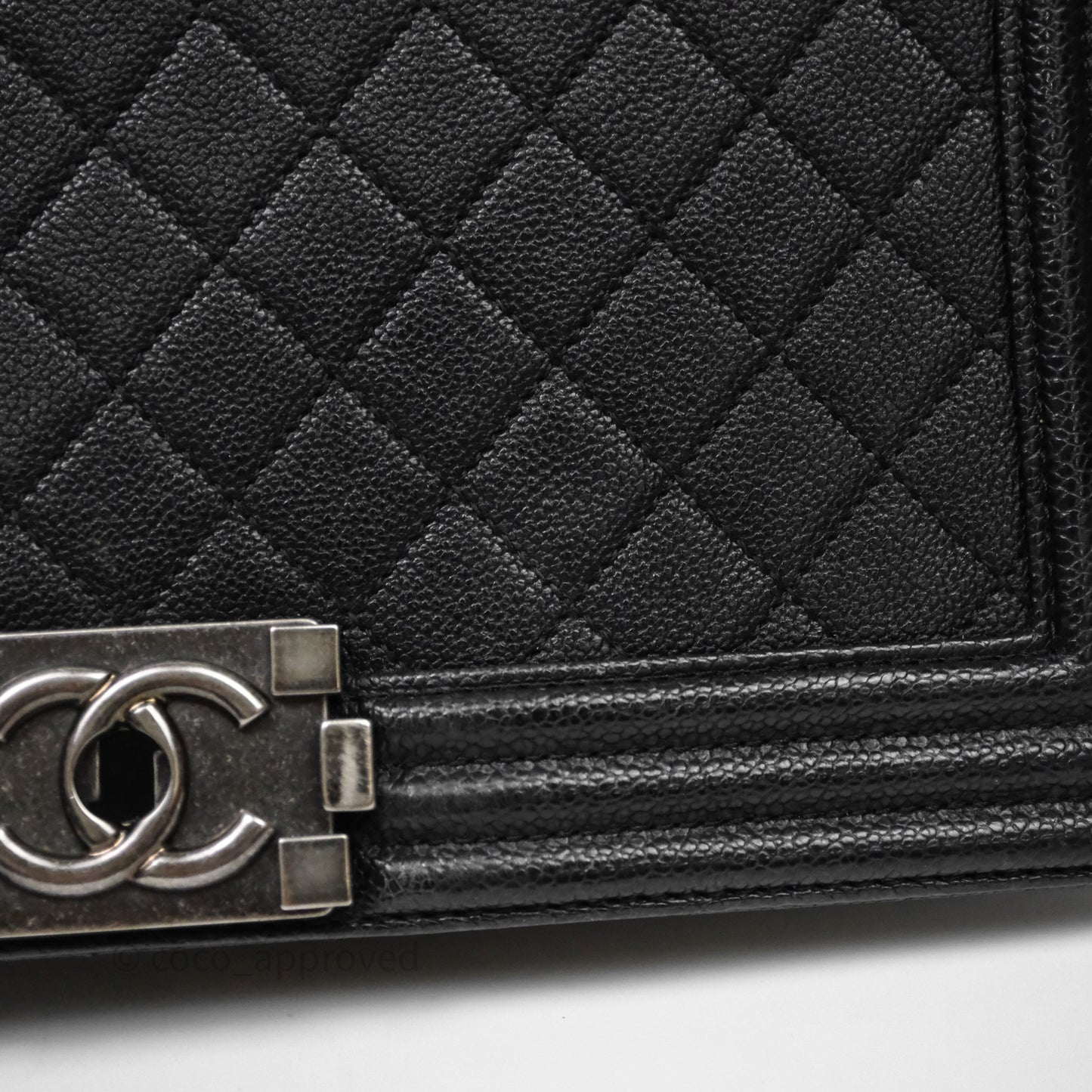 Chanel Quilted New Medium Boy Black Caviar Ruthenium Hardware