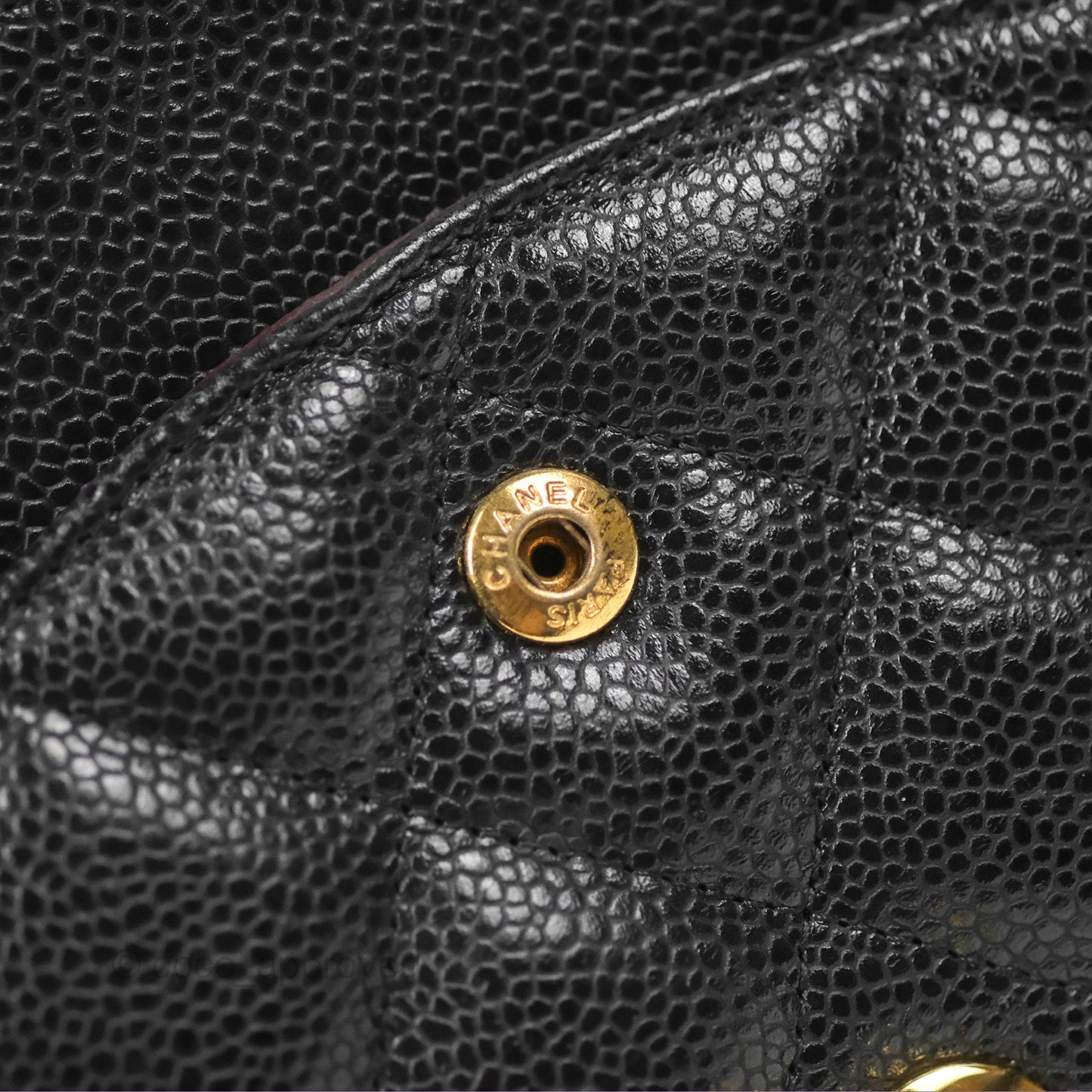 Chanel Jumbo Double Flap Quilted Black Caviar Gold Hardware⁣⁣