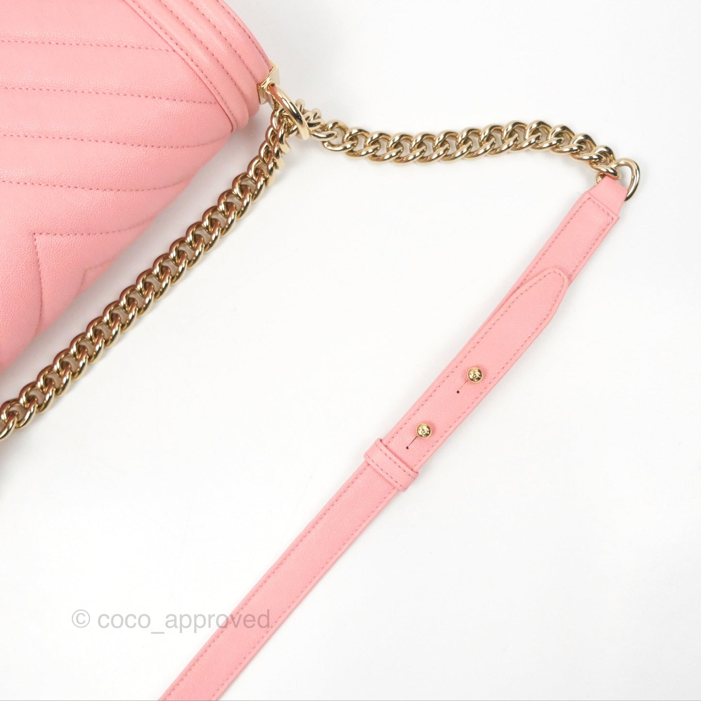 Chanel Boy Chevron Medium Pink Caviar Gold Hardware