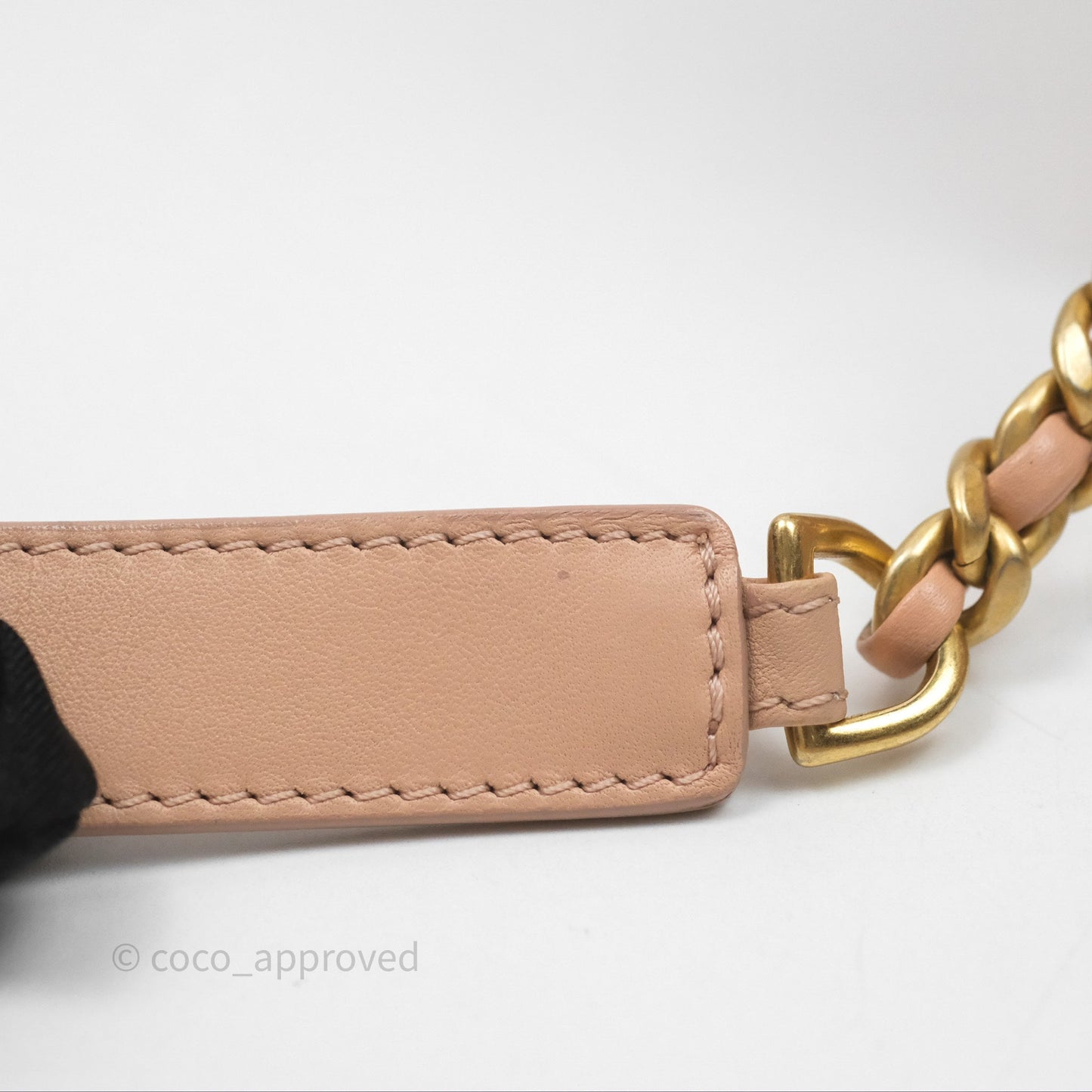 Chanel Messenger Bag Beige Pink Calfskin Aged Gold Hardware
