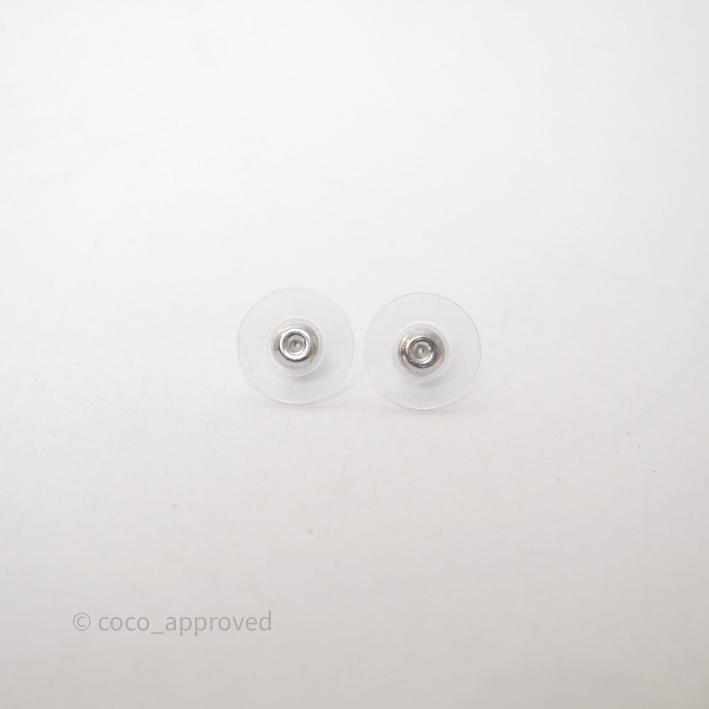 Chanel CC Crystal Pearl Drop Earrings Silver Tone 21V