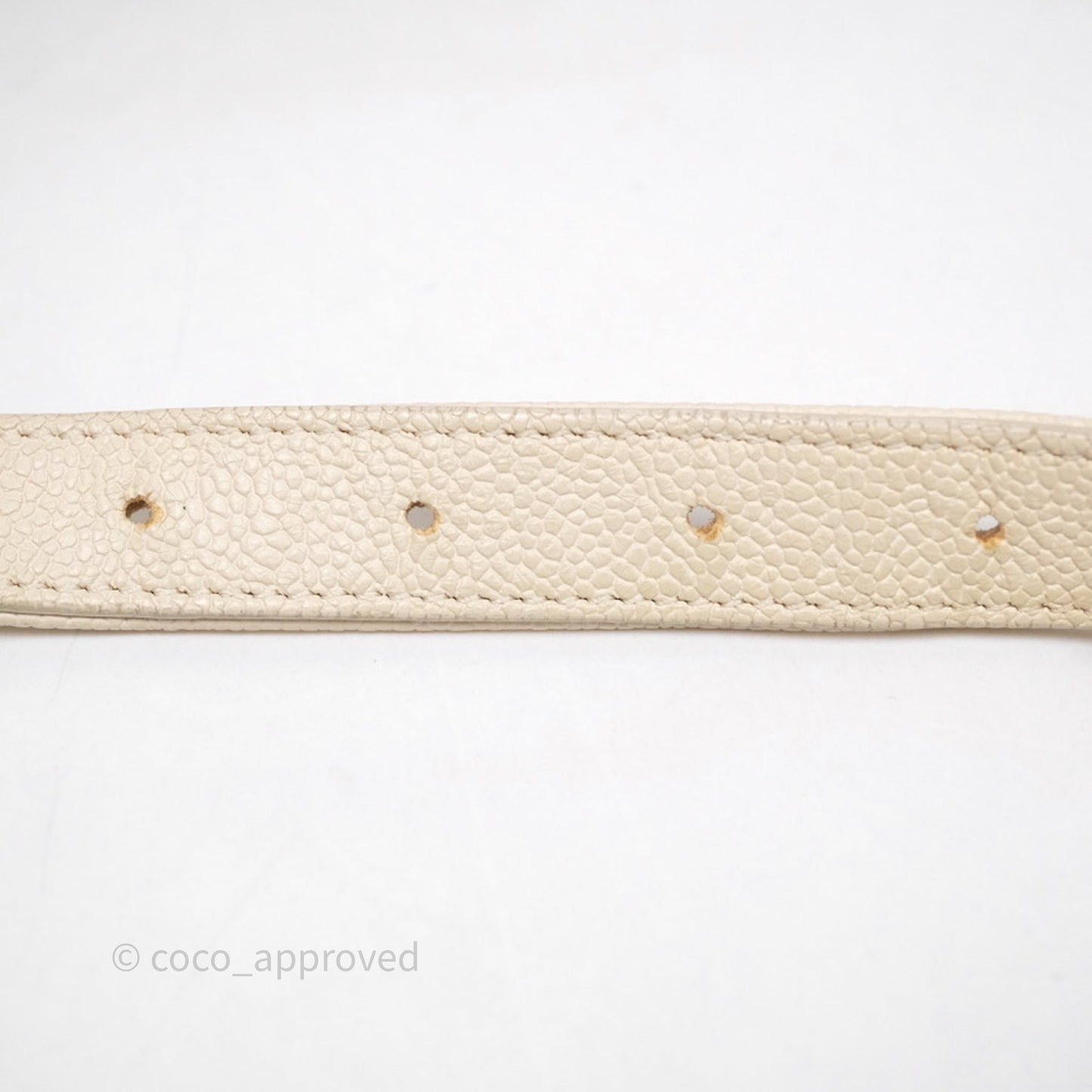 Chanel Quilted Caviar Waist Bag Ivory Aged Gold Hardware