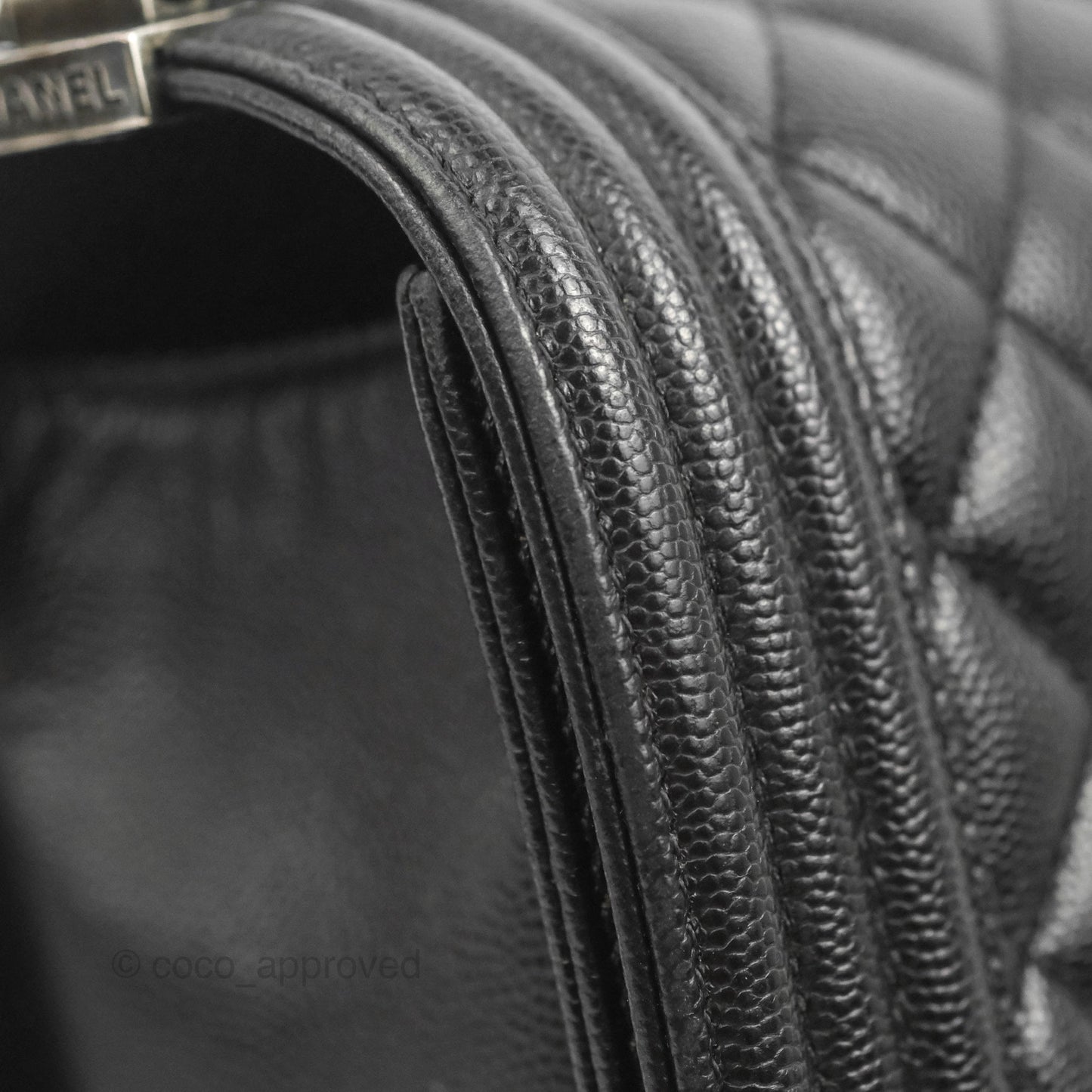 Chanel Quilted New Medium Boy Black Caviar Ruthenium Hardware