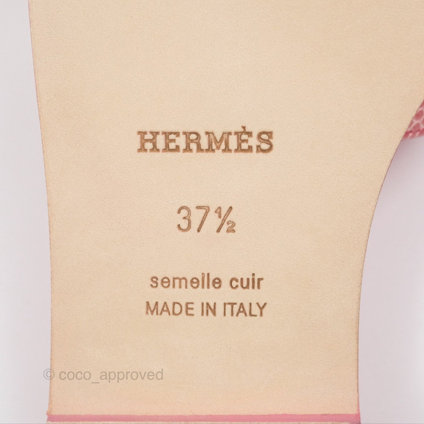 Hermès Oran Sandals in Lizard Pink Size 37.5