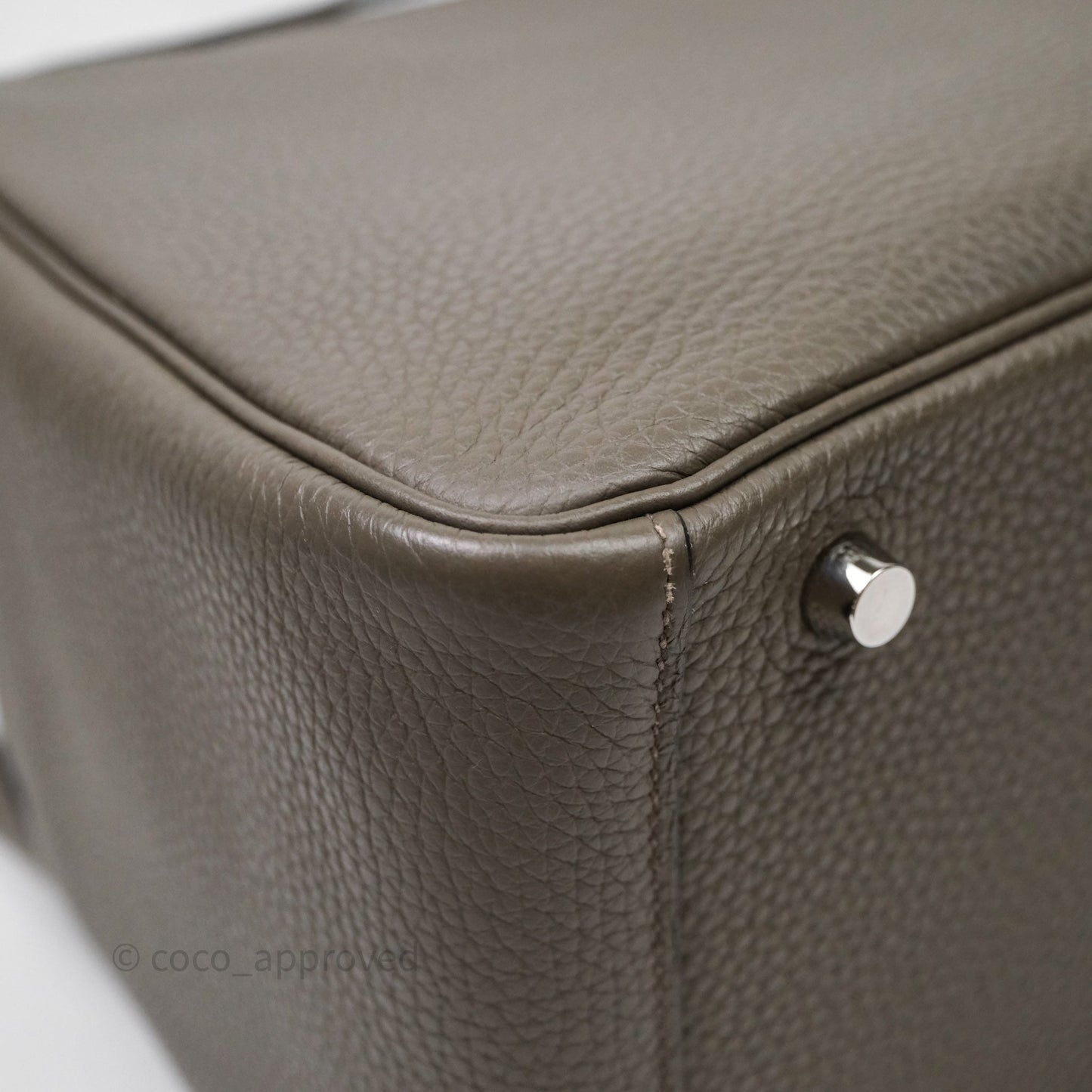 Hermès Lindy 30 Etain 8F Clemence Palladium Hardware