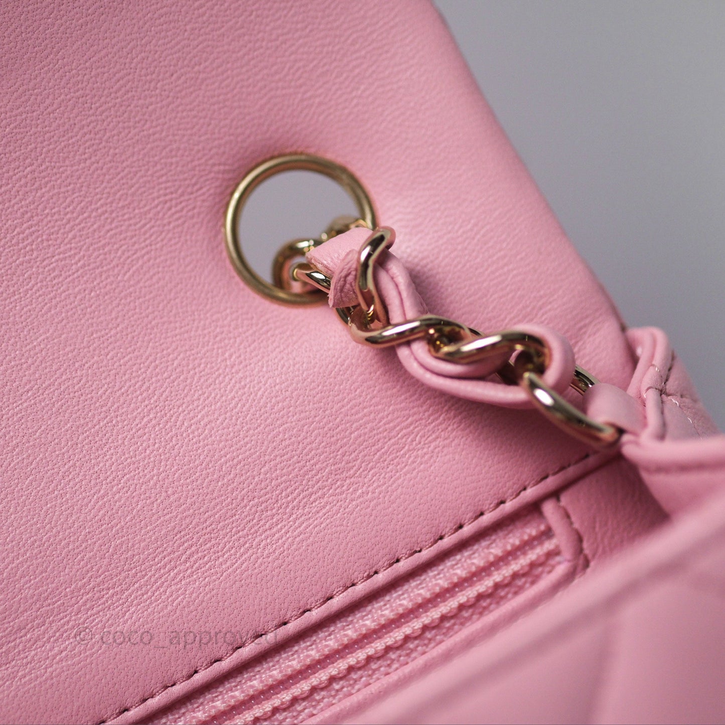 Chanel Quilted Mini Rectangular Flap Pink Lambskin Gold Hardware
