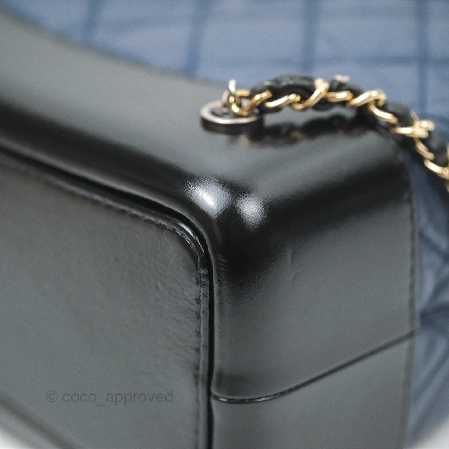 Chanel Small Gabrielle Backpack Navy Black Aged Calfskin