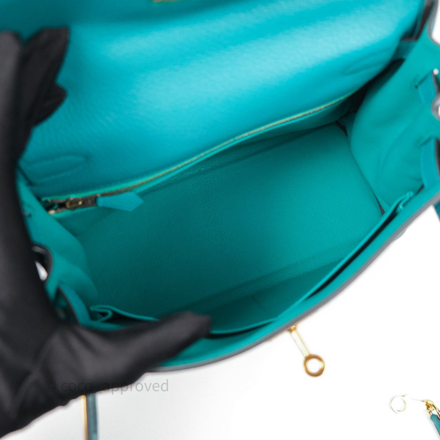 Hermès Kelly 28 Retourne Bleu Paon 7F Clemence Gold Hardware