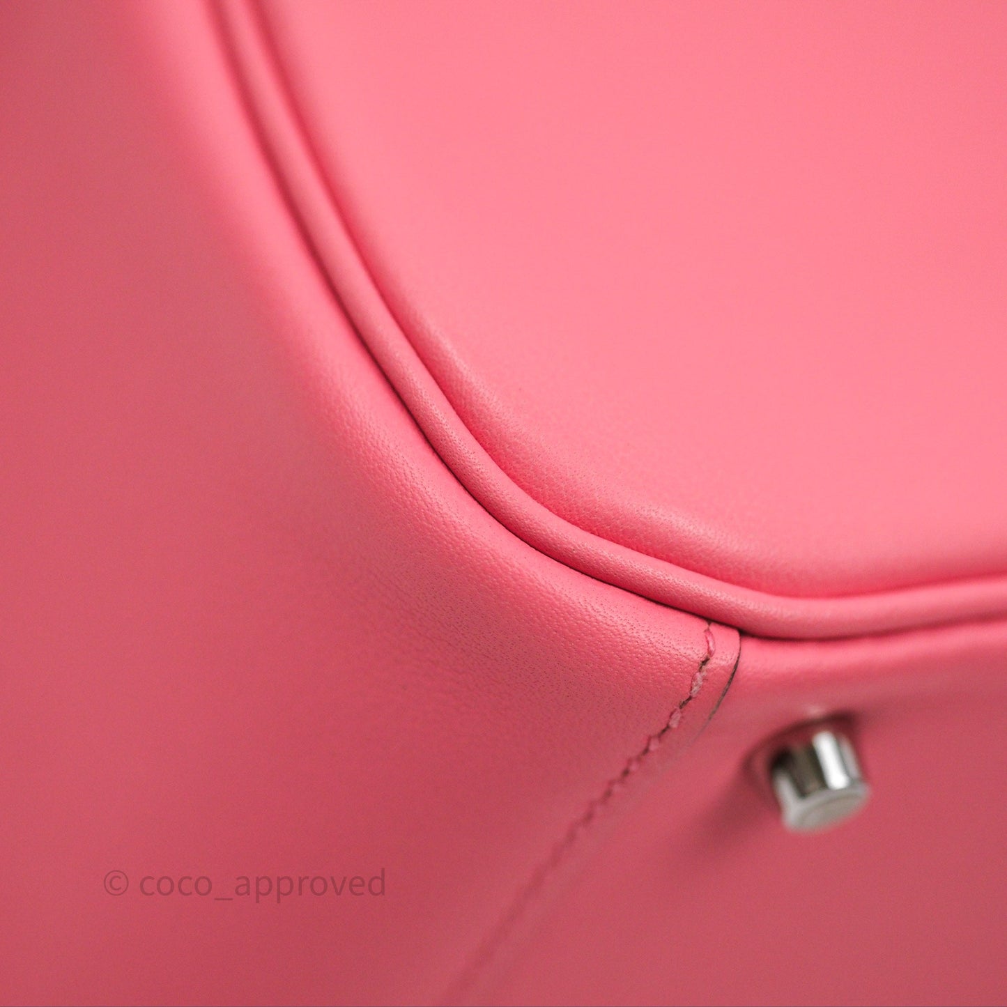 Hermès Mini Lindy 20 Rose Ete K4 Swift Palladium Hardware