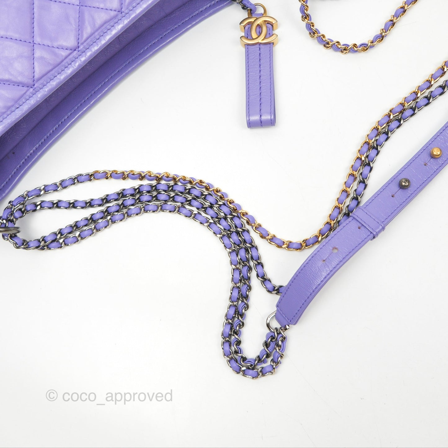 Chanel New Medium Gabrielle Purple Aged Calfskin