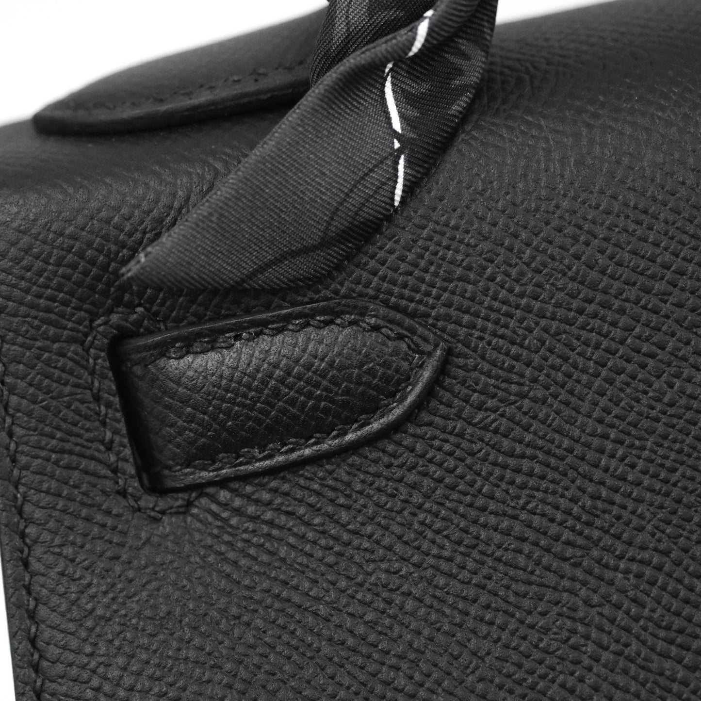 Hermès Kelly 28 Sellier Black Epsom Palladium Hardware