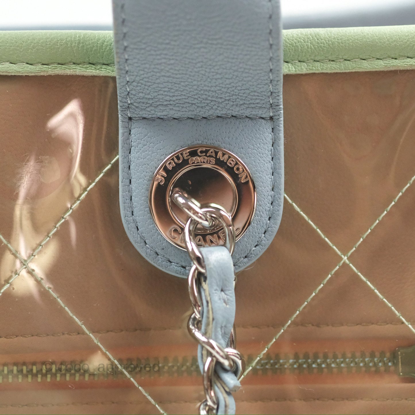 Chanel Coco Splash Blue/Green/Pink PVC Shopping Tote Bag
